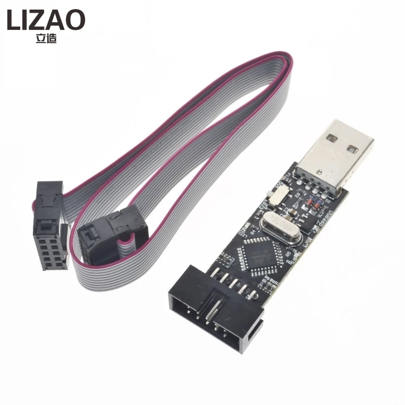 

WAVGAT USBasp USB ISP 3.3V / 5V AVR Programmer USB ATMEGA8 ATMEGA128 New +10PIN Wire Support Win7 64Bit