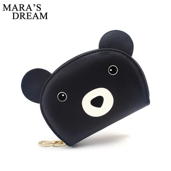 

Mara's Dream 2020 New Wallet Cartoon Bear Lady Short Women Wallets Mini Money Purses PU Leather Bags Coin Purse 9 Card Holder
