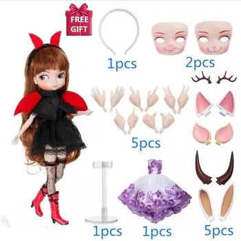 

35cm 14 Moveable Joints fashion doll with beautiful dress fashion doll 1/6 BJD dolls Can Changed Makeup and Dress DIY