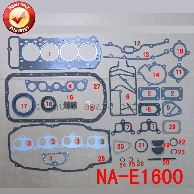 NA Engine complete Full Gasket Set kit for MAZDA 626/E1600 1.6L 1586CC