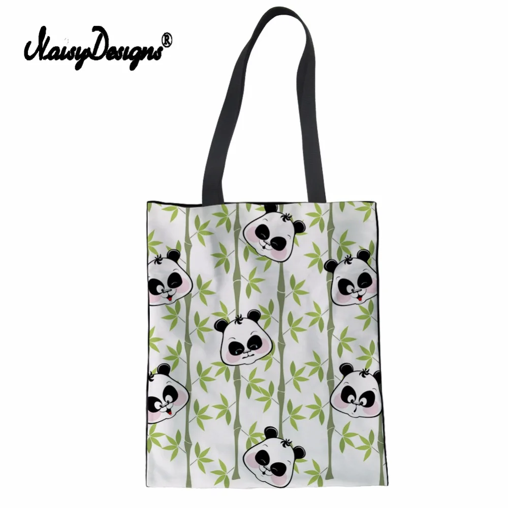 Бесшумный дизайн Panda Pattren женская переносная сумка для покупок на плечо универсальные летние пляжные сумки для девочек Сумка для путешествий многоразовый тотализатор