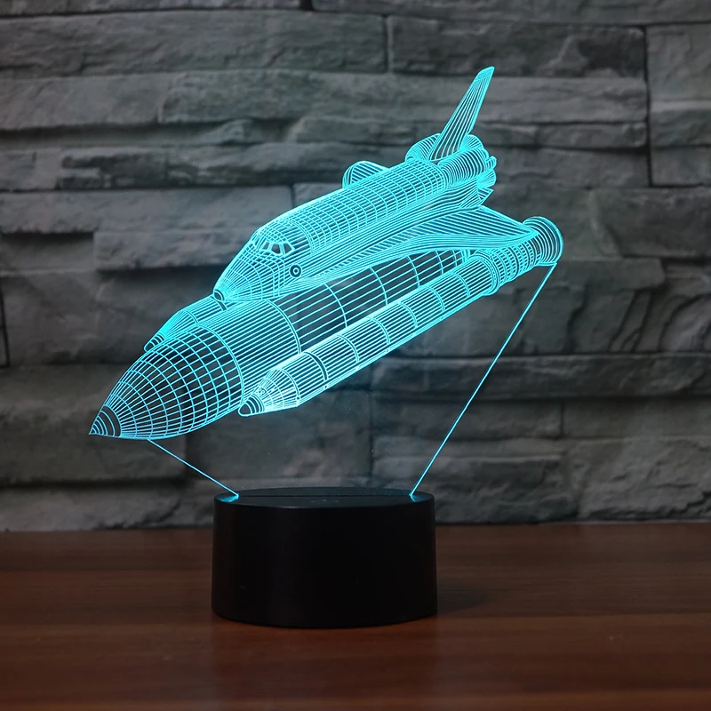  Space Shuttle Touch Table Lamp 7 Colors Changing Desk Lamp 3d Lamp Novelty Led Night Lights Drop Sh