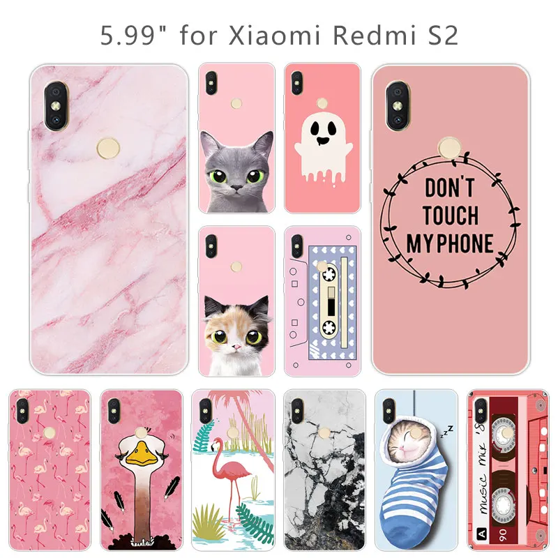 Мягкий силиконовый чехол 5 99 дюйма для Xiaomi Redmi S2 розовый задней панели телефона S 2