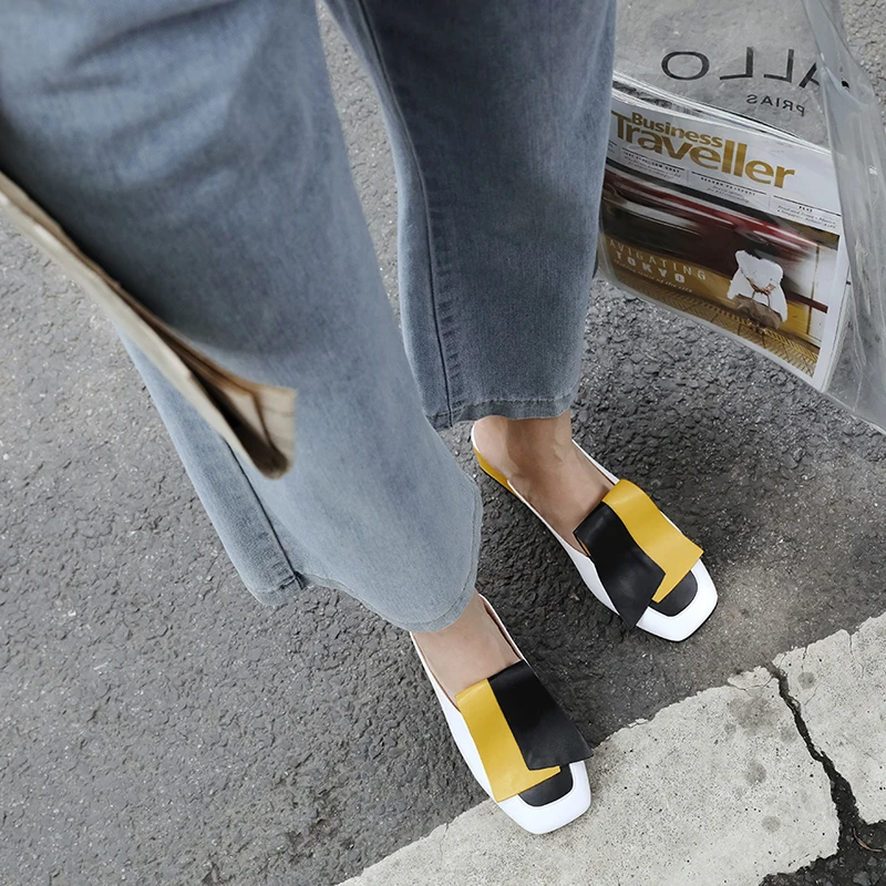 Милые женские современные дизайнерские тапочки модные яркие цветные тапочки шлепанцы на не сужающемся книзу высоком массивном каблуке летние модельные туфли для вечеринки размера плюс 44