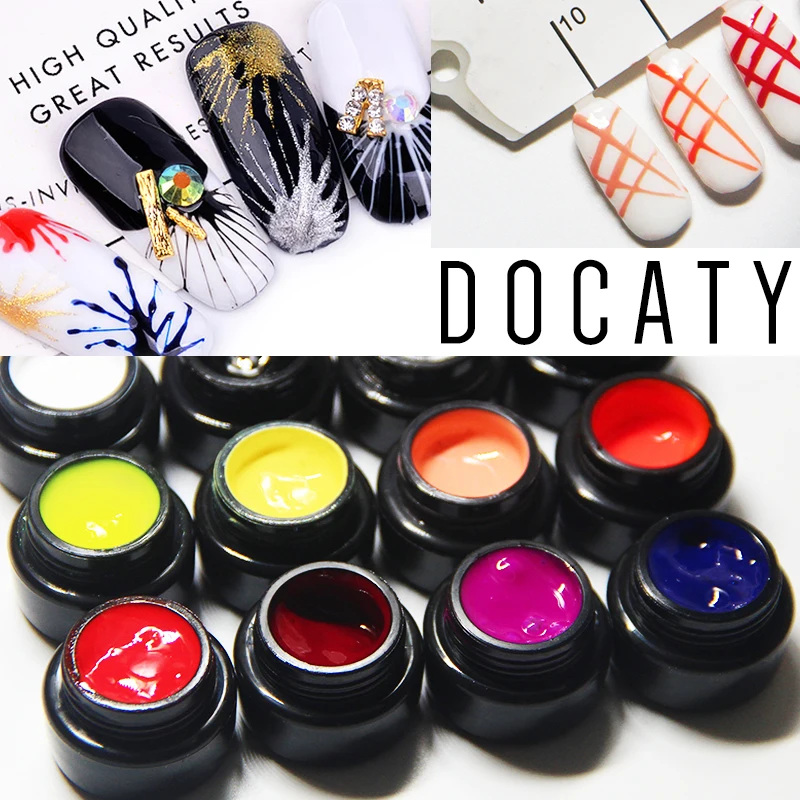 

Docaty Latest Release 5ml Painting Spider UV Gel Polish Gellak Drawing Line Spider for Nails Art Pulling Silk All for Manicure