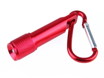 

100pcs Mini 1 LED Flashlight Clip Keychain 1LED Camping Lamp Carabiner Torch Hiking Hook Key Chain Flash Light