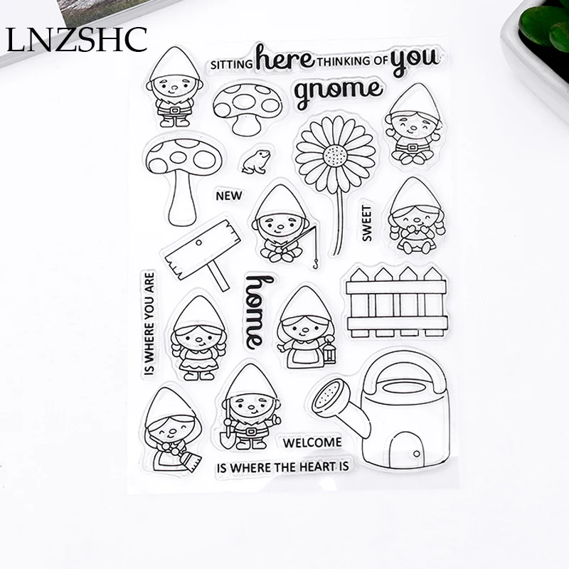 

Mushroom Dwarf Transparent Transparent Clear Silicone Rubber Stamp Seal for DIY Scrapbooking/Photo Album Decorative Clear Stamp