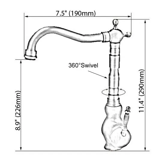 Antique Red Copper Brass Bathroom Kitchen Basin Sink Faucet Mixer Tap Swivel Spout Single Handle One Hole Deck Mounted mnf408