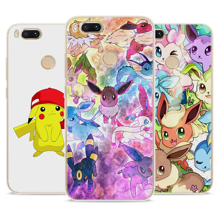

for Redmi 5A case cartoon pokemons eevee pika Soft TPU Silicone back Case Cover for Redmi 5 5A 4X Note 5A for Xiaomi Mi 6 5 A1 6