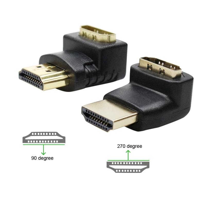 HDMI Кабельные адаптеры-конвертеры 270/90 градусов HDMI штекер HDMI Женский для 1080P HDTV кабель адаптер конвертер удлинитель