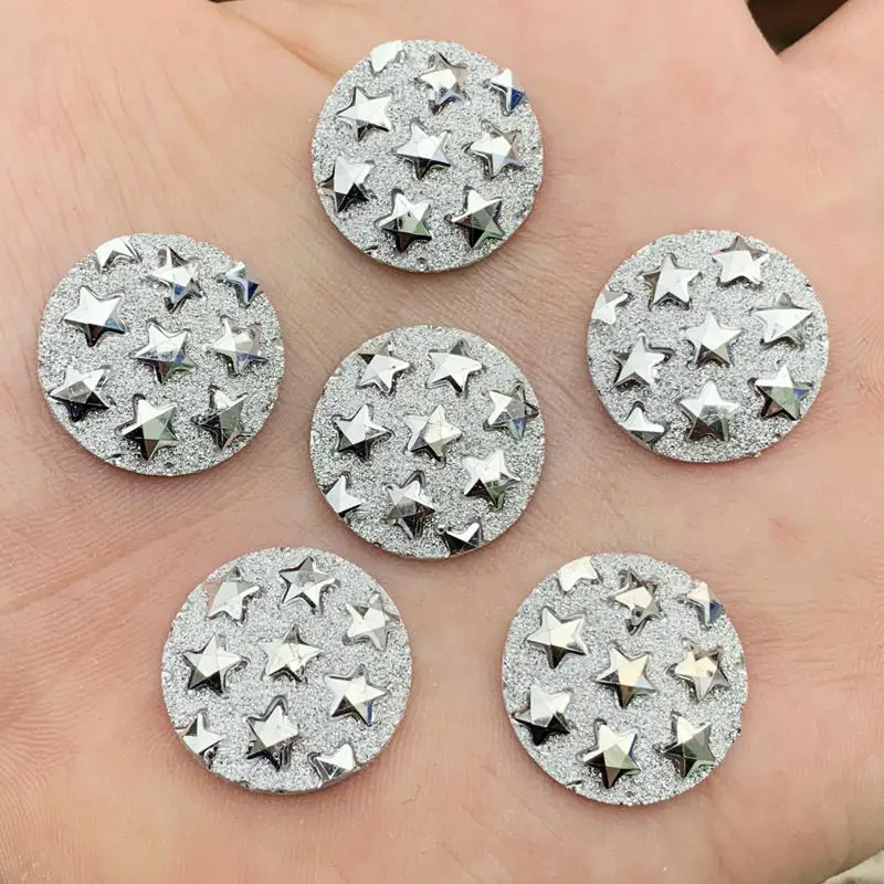 20mm Star Round Resin Rhinestone Crystal Stone beads flatback For DIY Wedding Decoration -B768*5 | Дом и сад