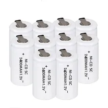 8PCS/lot JNKXIXI Sub C SC 1.2V 2400mAh Ni-Cd Ni Cd Rechargeable Battery Batteries White color Free shipping