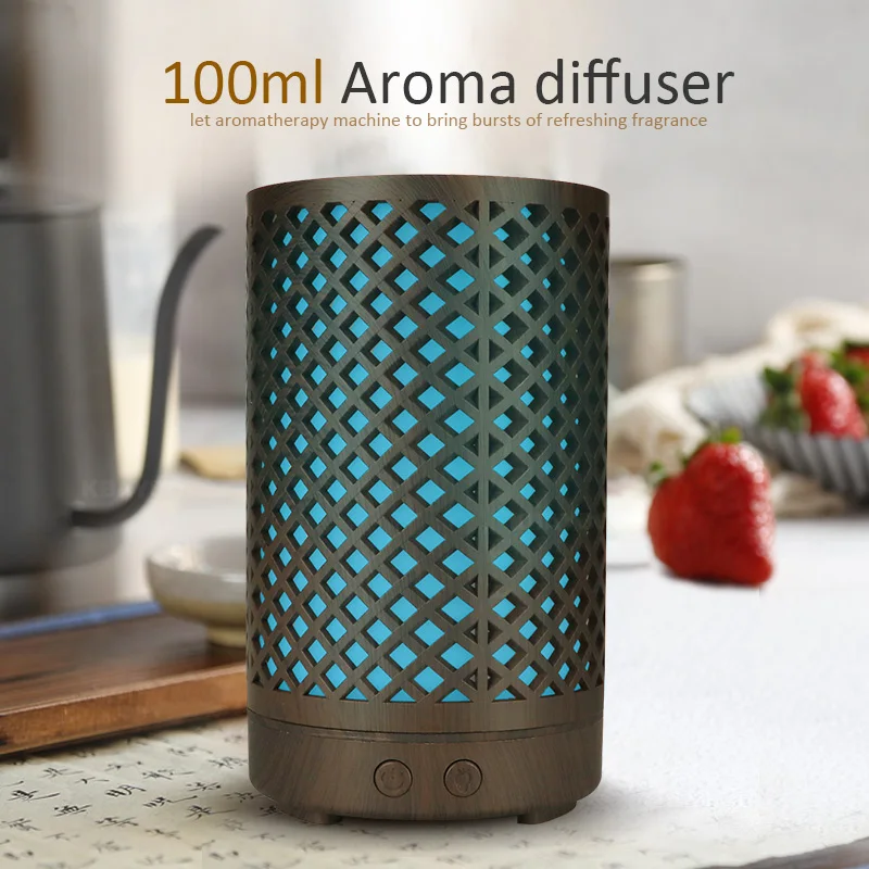 Günstige 100ML Bambus Luftbefeuchter Ätherisches Öl Diffusor Aroma Lampe Aromatherapie Elektrische Aroma Diffuser Nebel Maker