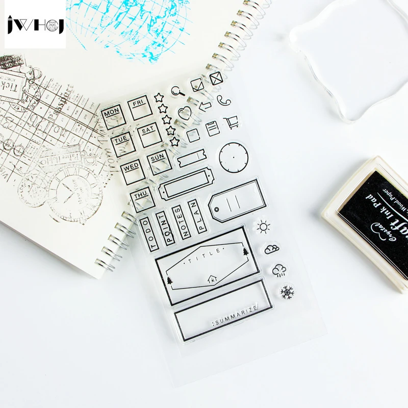

1 pcs office ICON transparent silicone stamps, children DIY Handmade Scrapbook Photo Album decor tools students soft Stamp