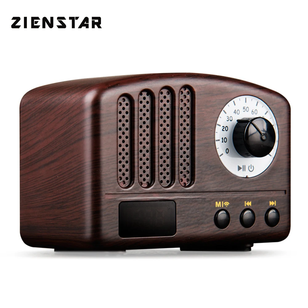 Zienstar American Retro Bluetooth Динамик, Портативный подарок мини-радио, Перезаряжаемые Батарея