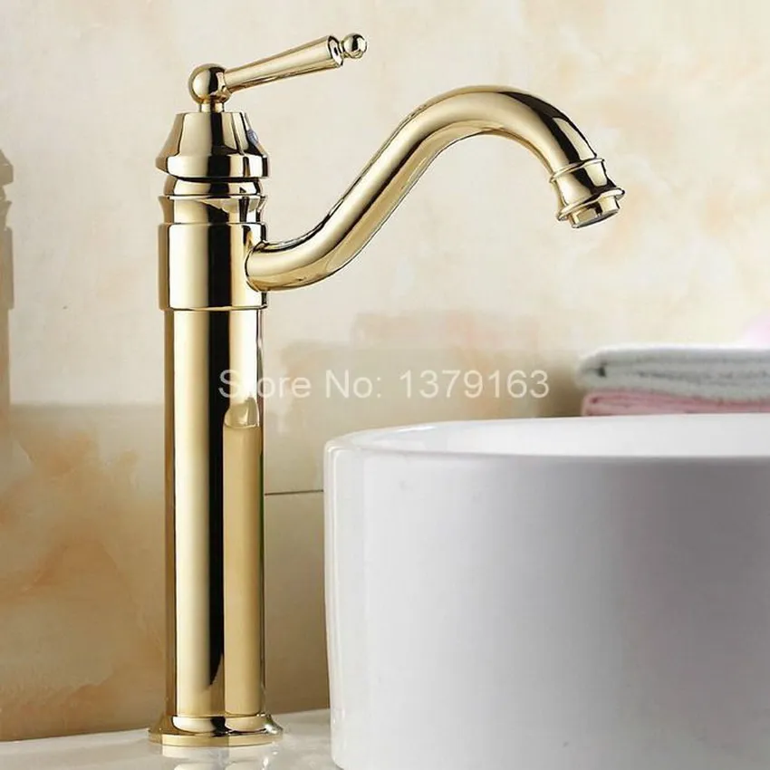 Single hanlde Modern Gold Plated Brass Kitchen Sink Faucet Single Lever Mixer Tap Swivel Spout agf055