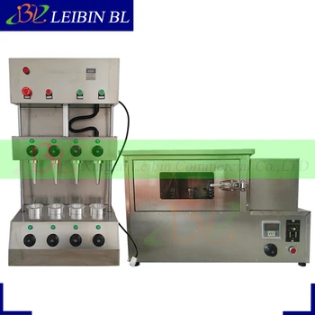 

2017 good quality temperature control pizza cone moulding machine 4 pieces molds bakery cone maker with pizza oven