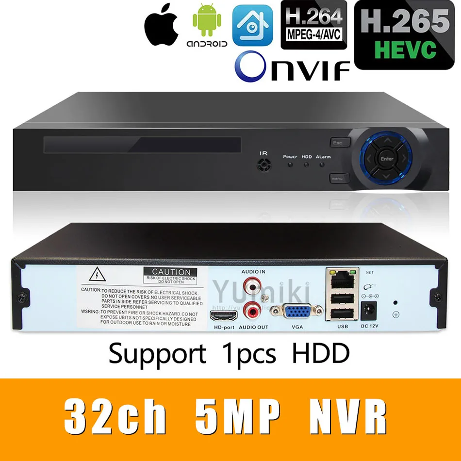 H.265+/H.264 8ch* 4 K/32ch* 5.0MP/32ch* 1080P сетевой видеорегистратор 1080 P/720 P ip-камера ONVIF CMS XMEYE поддержка установки 1HDD