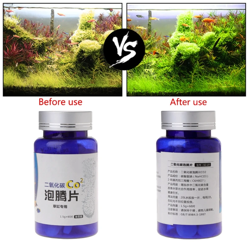 

Aquarium CO2 Tablet Carbon Dioxide Fish Tank Diffuser Aquatic Plant Float Grass SD-JQ