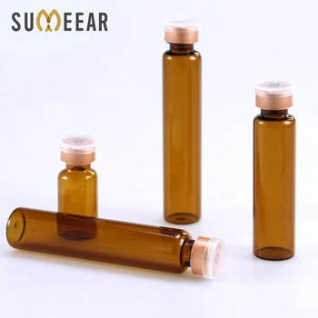 

(100PCS/Lot) 2ML 3ML 5ML Amber Glass Essential Oil Bottle Vial Bottle Ampoule Original Liquid Bottles Essential oil bayonet vial