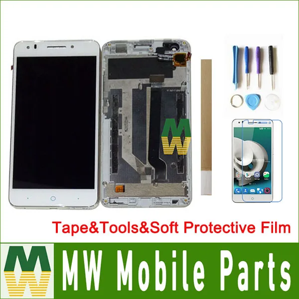 

Black White Color 1PC/ Lot High quality For ZTE Blade A570 LCD Display + Touch Screen Assembly Digitizer with frame