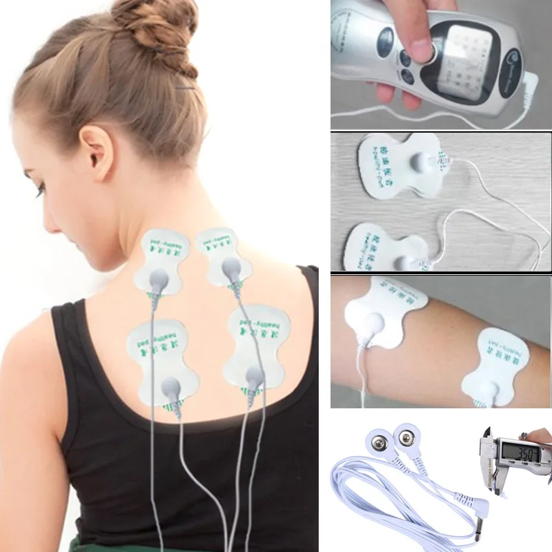 

Universal 2.5MM Plug Electrode Lead Wires Connecting Cable with 2 Buttons for Digital TENS Therapy Massager MSU99
