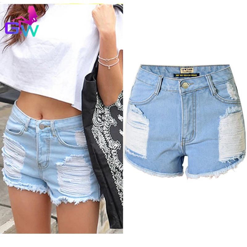Women High Waist Shorts Jeans 2016 Summer Style Hot Robin Denim Pants