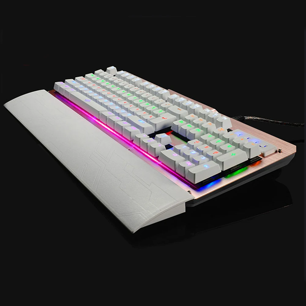 

K26 Mechanical Keyboard Anti-Ghosting USB Wired Blue Switch key Colorful Backlit Metal Panel Gaming keyboard for PC laptop