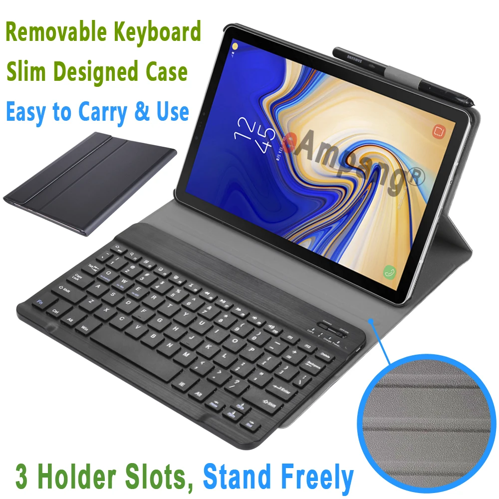 Кожаный чехол с клавиатурой для Samsung Galaxy Tab S4 10 5 T830 T835 Bluetooth держателем