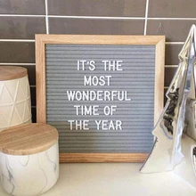 Декоративная Доска для дома и офиса, рамка из дуба, белые буквы, символы, цифры, персонажи, сумка из войлока, буквенная доска, знак, сообщение, знак для свадебной вечеринки