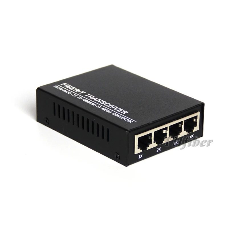 Гигабитный волоконно оптический медиа конвертер 10/100 Мбит/с 1 RJ45 SC 4 * трансивер