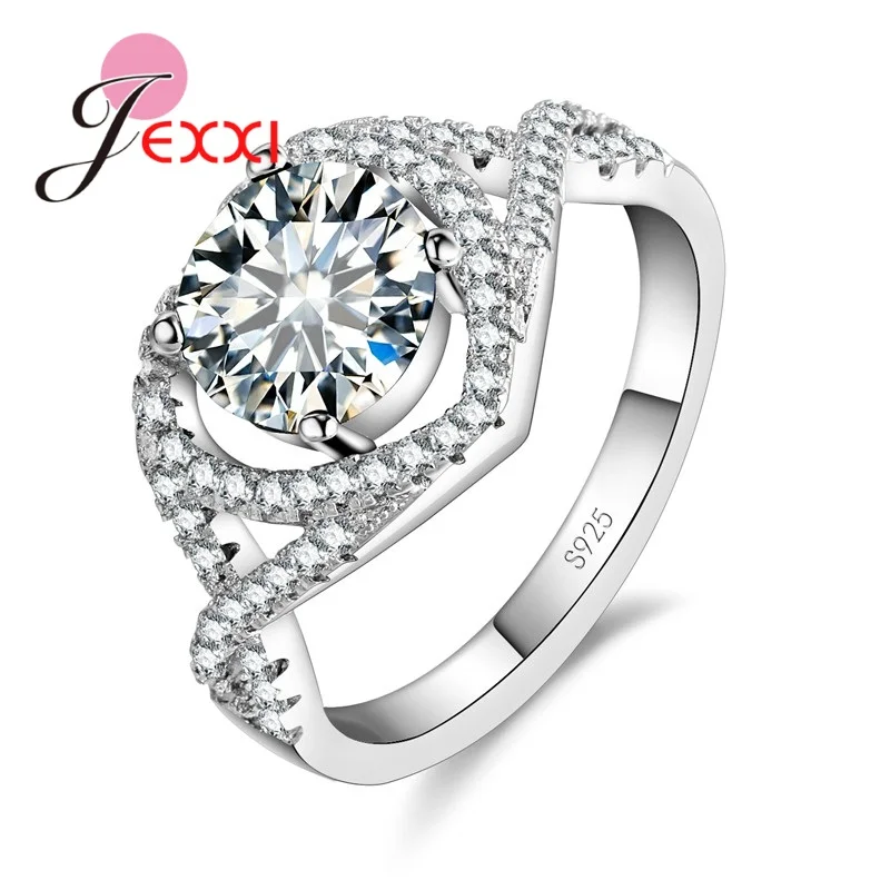 Big Promotion 925 Sterling Silver Ring Jewelry Engagement Wedding Rings with AAAAA Cubic Zircon Crystal for Women | Украшения и