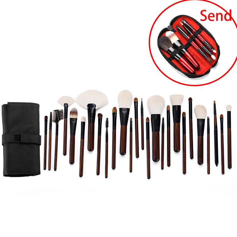 CLIONE Natural Squirrel Hair Makeup Brush Set Full Professional Brush Kit Foundation Powder Brush with Makeup Brush Bag Send 5pc CLIONE Natural Squirrel Hair Makeup Brush Set Full Professional Brush Kit Foundation Powder Brush with Makeup Brush Bag Send 5pc