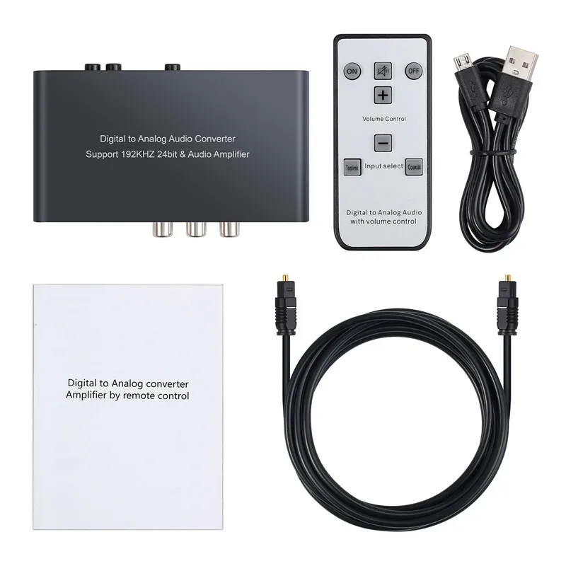 eSYNiC DAC 192kHz Digital to Analog Audio Converter Adapter Coaxial Toslink Optical to Analog L R 3 5mm Headphone Audio Adapter