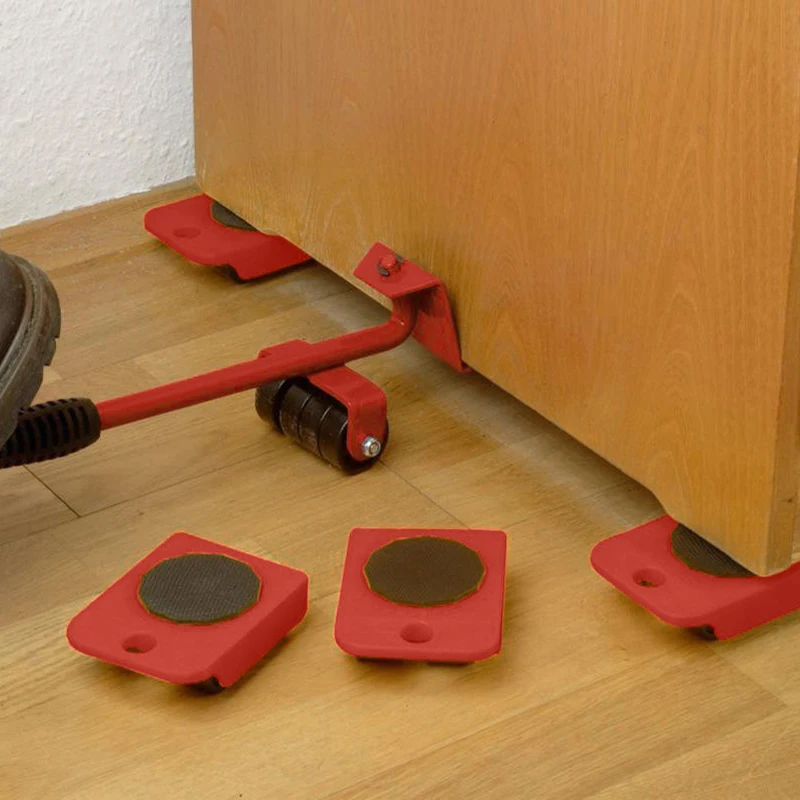 

Home Trolley Lift And Move Slides Kit Easily System For Heavy Furniture 4 PC Rollers & 1PC Furniture Lifter Mover Transport set