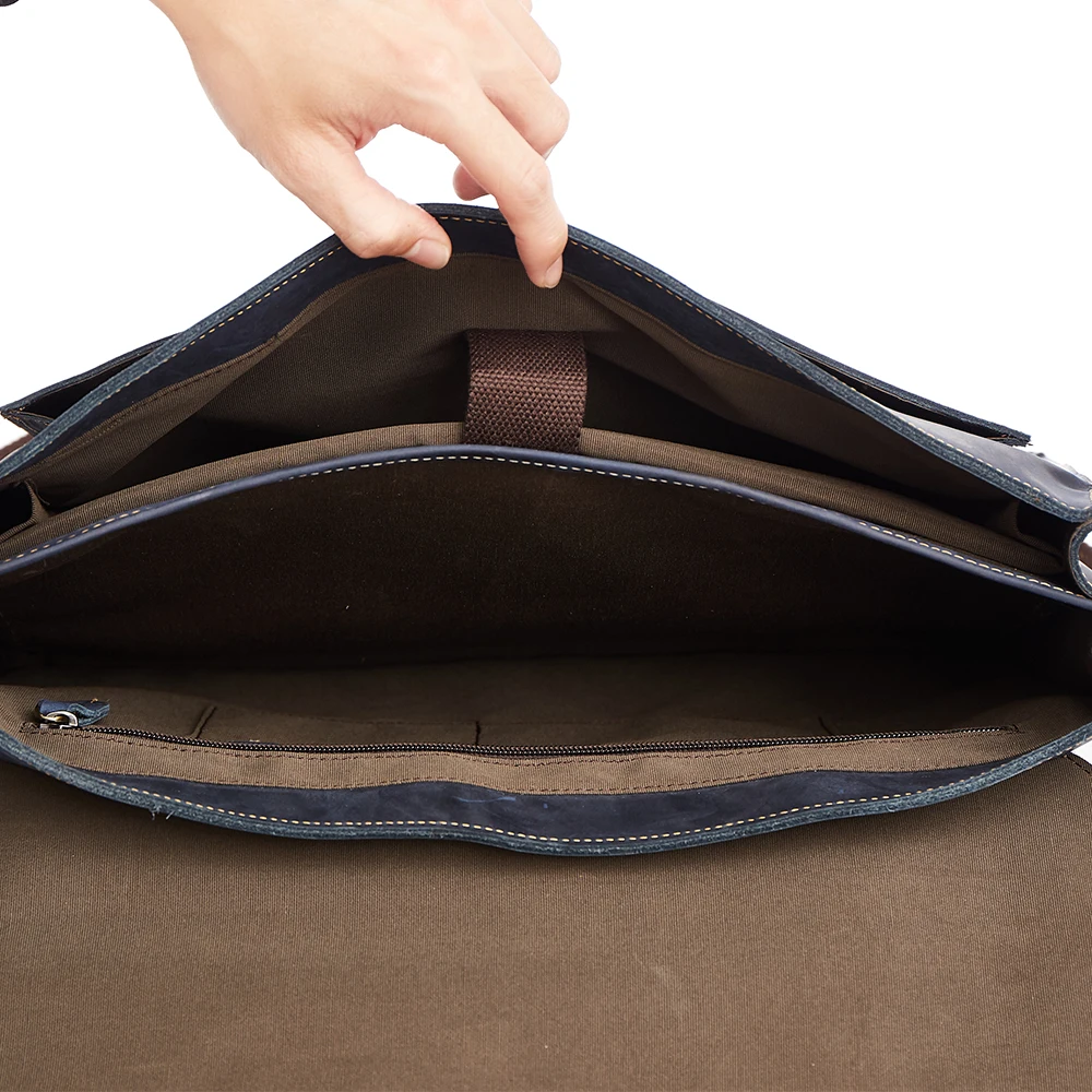 JOYIR men's briefcase crazy horse genuine leather men's business bag vintage office messenger shoulder bag for male men handbag