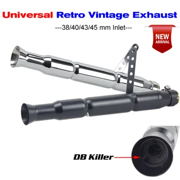 

38/40/43/45mm inlet Antque retro Motorcycle exhaust Electroplating chrome black vintage escape with db killer for XV950 M800 120