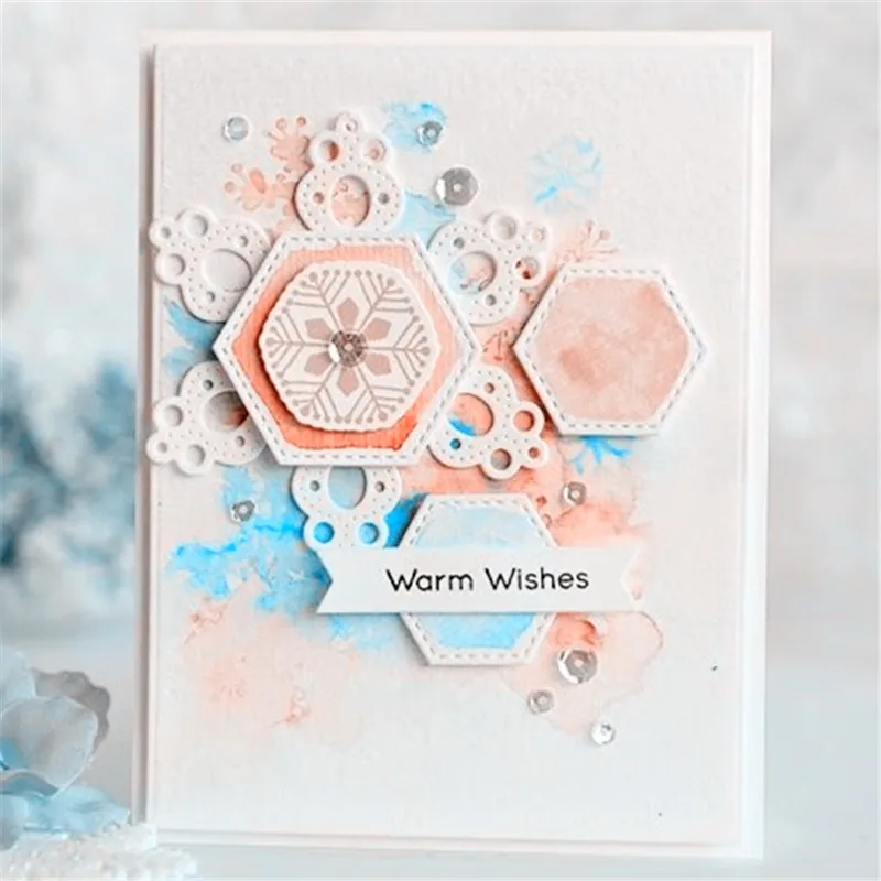 

Hexagon Spiral Die Cuts Metal Cutting Dies for Scrapbooking Embossing Folder Suit Paper Card Craft Decoration
