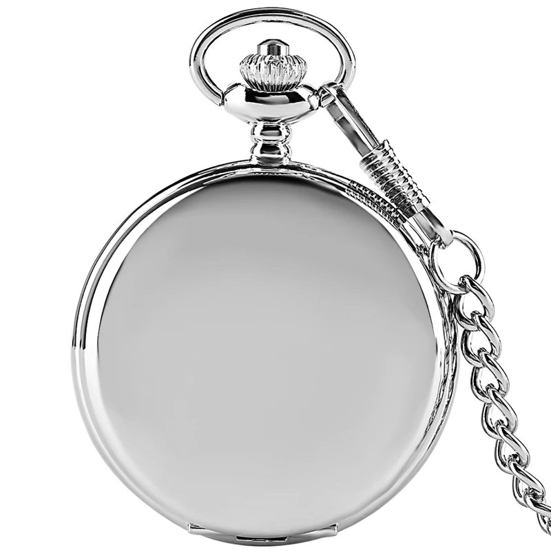 5 шт./компл. серебряные гладкие кварцевые карманные часы серебряное ожерелье Подарочный набор брелок цепочка кулон Стимпанк высокоуровневые подарки для мужчин и женщин