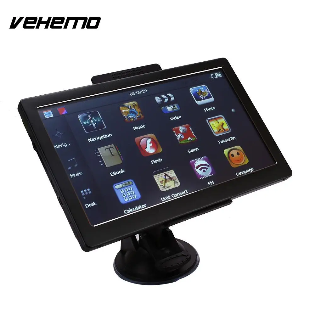 

Vehemo 7 Inch Car GPS Navigation 8GB Auto Trucknav With European Map Black Touch Screen