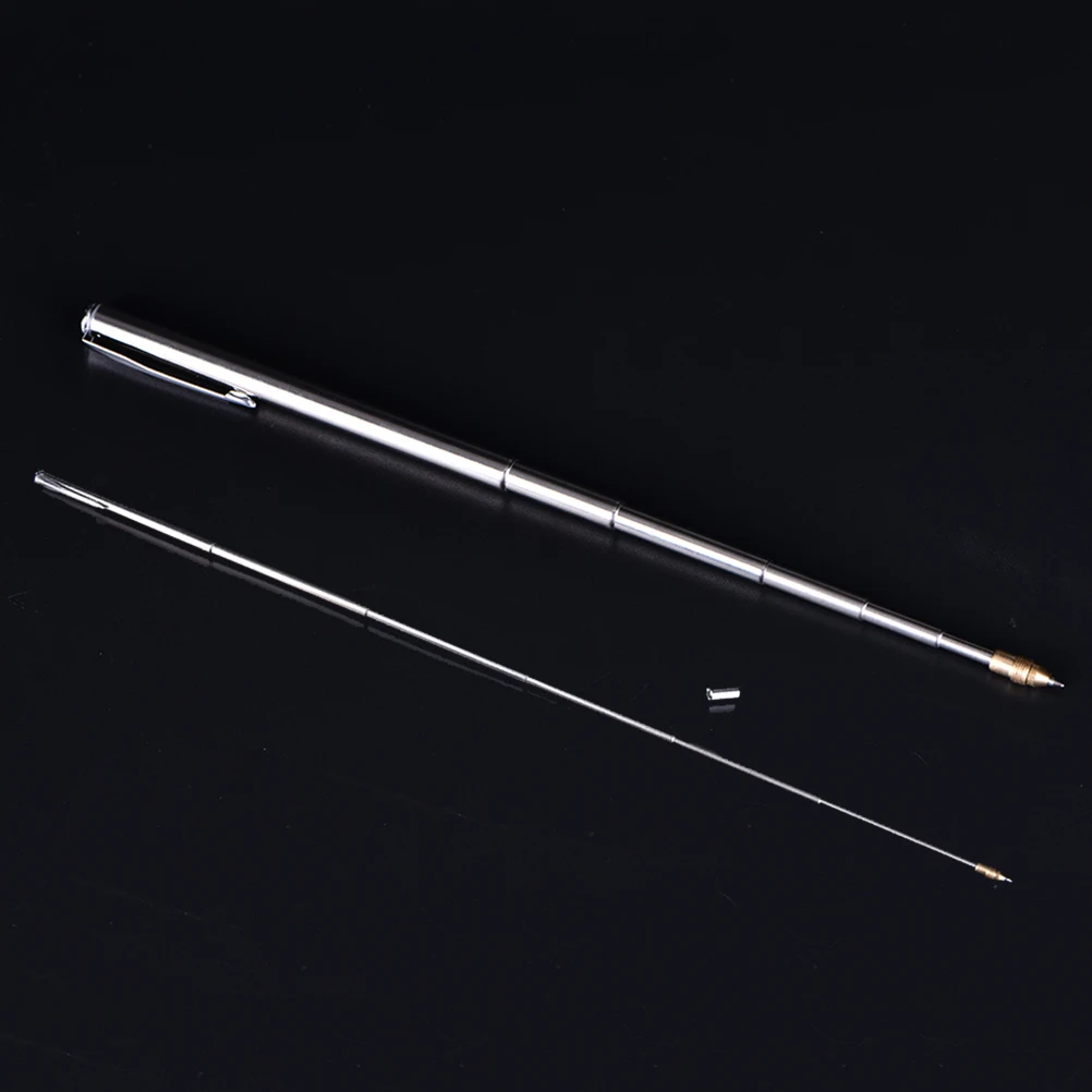 

1pc Kindergarten Teacher Teaching Supply Pointer Pen Instrument Baton Section 6 Stainless Steel Telescopic Magic Ballpoint Pen