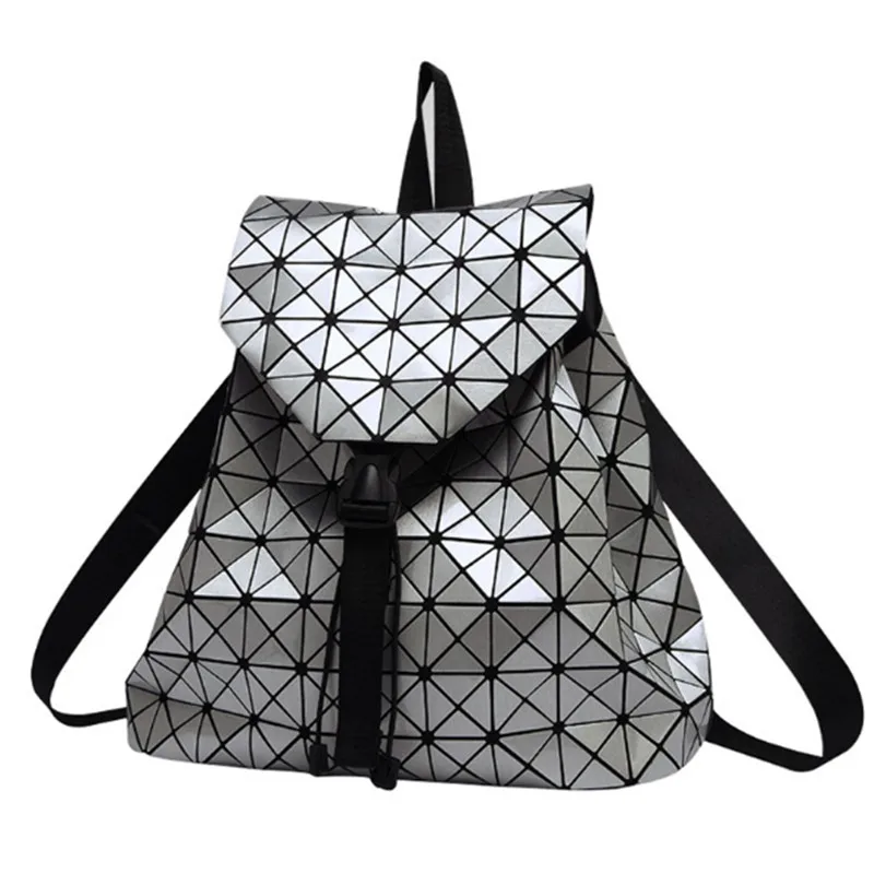 Women Backpack Feminine Geometric Plaid Sequin Female Backpacks For Teenage Ladies Bagpack Drawstring Bag Holographic Backpack