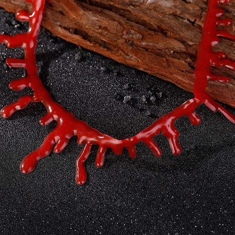 Ручной красный Силиконовый крови Chocker Ожерелье Маскарад кровотечение Хэллоуин ювелирные изделия