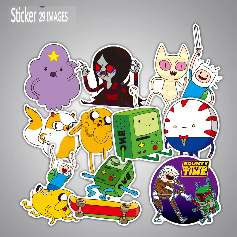 29 шт. наклейки Adventuretime супер сайян Гоку Мультяшные чемодан ноутбук скейтборд ПВХ