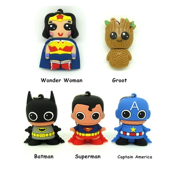 

usb flash drive Cartoon Super heros 32gb 16gb 8gb 4gb funny pendrive memory stick Wonder Woman Batman disk gift cle usb