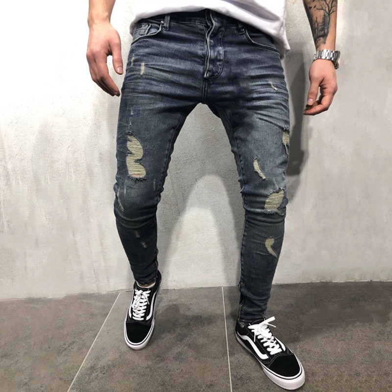 washed ripped skinny jeans