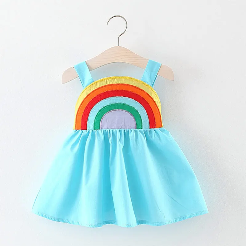 Платья для малышек Новинка года, одежда для маленьких девочек летнее платье принцессы для дня рождения Хлопковое платье с короткими рукавами для младенцев бальное платье, для детей возрастом от 6 до 24 месяцев