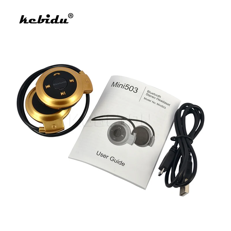 

kebiduNew stereo headset Headphones bluetooth earphone headphone mini wireless bluetooth handfree support TF card for all phone