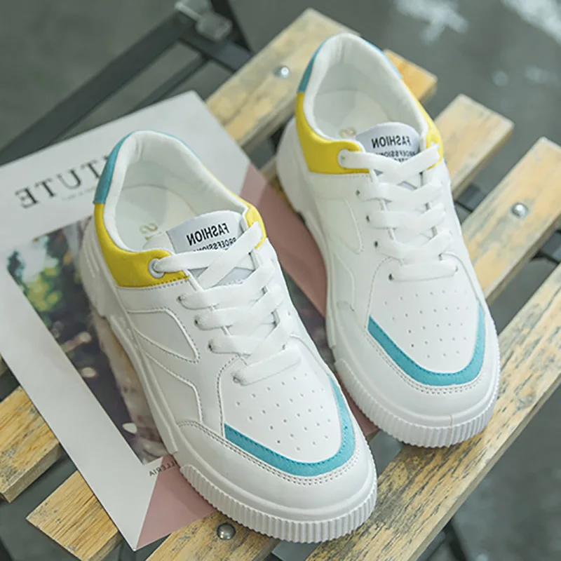 

2019 Women Sneakers New Women Causal Shoes Fashion Women Shoes Lace Up White Shoes Comfort Ladies Shoes Summer Platform Sneakers