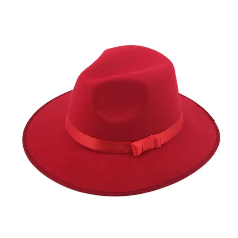 LUCKYLIANJI большой размер 60 см 7 1/2 Классическая мода для мужчин и женщин Нежный Элегантный Винтаж Джаз Мужская Гангстерская шляпа Панама фетровая шляпа